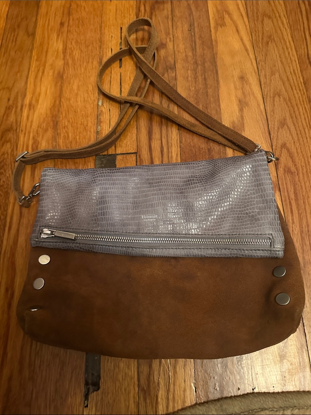 Hammitt Two-Tone Gray and Brown Crossbody